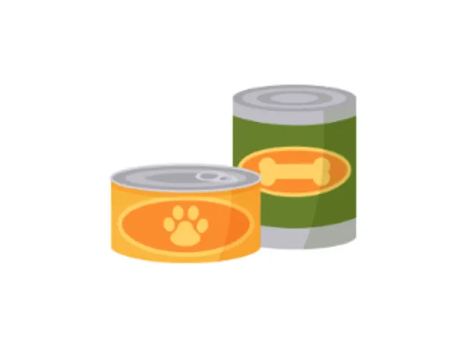 Cartoon Green and Yellow Food Cans